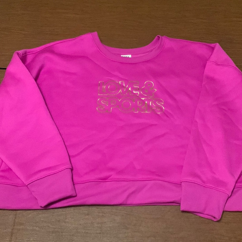 Hot pink love and sport sweatshirt